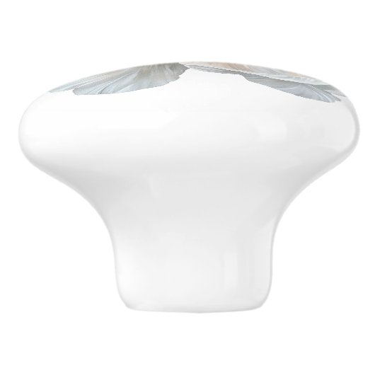 Elegante witte pioenbloem Franse boerderij Keramische Knop (Zijkant)