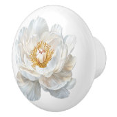 Elegante witte pioenbloem Franse boerderij Keramische Knop (Rechts)