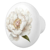 Elegante witte pioenbloem Franse boerderij Keramische Knop (Rechts)