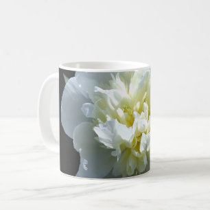 Elegante Witte pioenen witte bloemige foto Koffiemok
