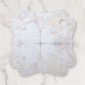 Elegante witte pioenrozen & harten bruiloft dank u bedankjes labels (Achterkant)