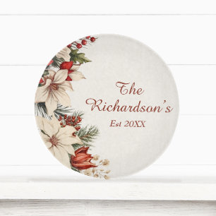 Elegante witte poinsettia aangepaste kerst snijplank