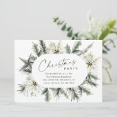 Elegante witte poinsettia Boheemse kerstfeest Kaart (Staand voorkant)