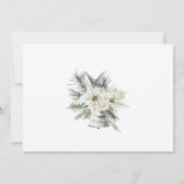 Elegante witte poinsettia Boheemse kerstfeest Kaart (Achterkant)