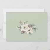 Elegante witte poinsettia Boheemse kerstfeest Kaart (Achterkant)