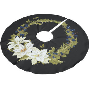 ELEGANTE WITTE POINSSETIA-BLOEM KERSTKRANS KERSTBOOM ROK