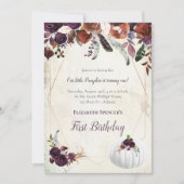 Elegante witte pompoen Baby eerste verjaardag Kaart (Voorkant)