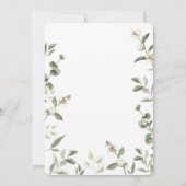 Elegante Witte Pompoen & Groene Elementen 1e Verja Kaart (Achterkant)