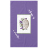 Elegante witte pompoen Paarse tafelkleed (Voorkant)