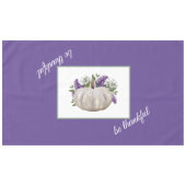 Elegante witte pompoen Paarse tafelkleed (Voorkant (Horizontaal))