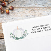 Elegante witte pompoen retouradres etiket