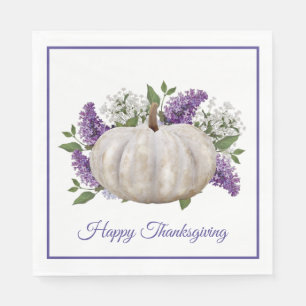 Elegante witte pompoen Thanksgiving papier servet