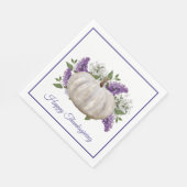 Elegante witte pompoen Thanksgiving papier servet (Hoek)