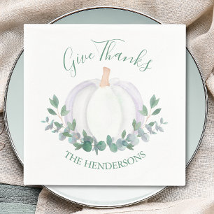 Elegante witte pompoen Thanksgiving Servet