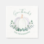 Elegante witte pompoen Thanksgiving Servet (Voorkant)