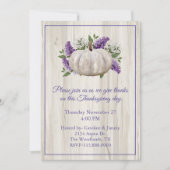 Elegante witte pompoen Thanksgiving uitnodiging (Voorkant)