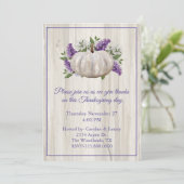 Elegante witte pompoen Thanksgiving uitnodiging (Staand voorkant)