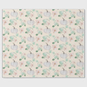 Elegante Witte Pompoen Waterverf Kunstpatroon Cadeaupapier (Vlak)