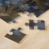 Elegante witte Pony en vergeet-me-nots Legpuzzel (Zijkant)