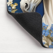 Elegante witte Pony en vergeet-me-nots Muismat (Hoek)