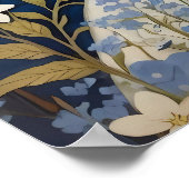 Elegante witte Pony en vergeet-me-nots Poster (Hoek)