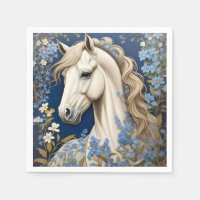 Elegante witte Pony en vergeet-me-nots