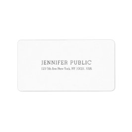 Elegante witte professionele eenvoudige moderne Sj Etiket