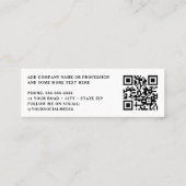 Elegante witte professionele QR-code Mini Visitekaartje (Achterkant)