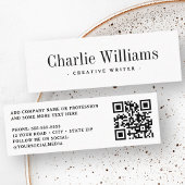 Elegante witte professionele QR-code Mini Visitekaartje
