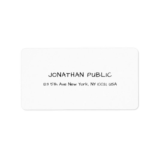 Elegante witte professionele Sjabloon Modern Clean Etiket (Voorkant)