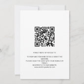 Elegante witte QR-code Classic Minimalistische bru Kaart (Achterkant)