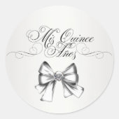 Elegante witte quinceanera Stickers (Voorkant)