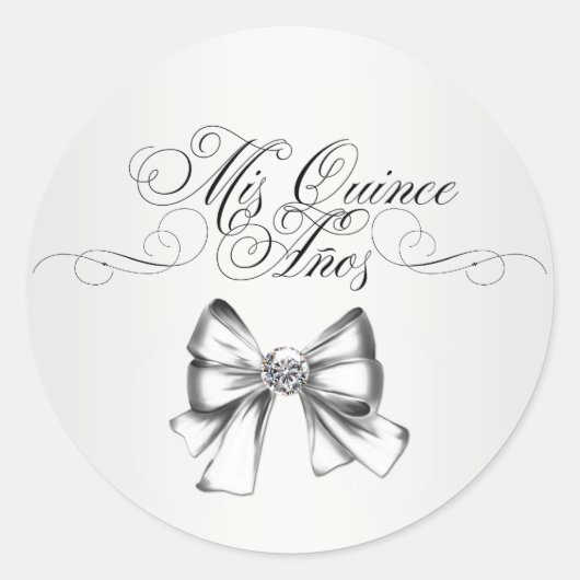Elegante witte quinceanera Stickers (Voorkant)