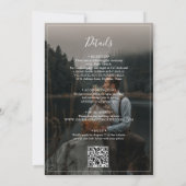 Elegante witte rand en 2 foto budget bruiloft kaart (Achterkant)