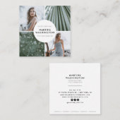 Elegante witte rand fotograaf minimaal modern vierkante visitekaartje (Voorkant / Achterkant)