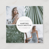 Elegante witte rand fotograaf minimaal modern vierkante visitekaartje (Voorkant)