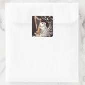 Elegante Witte Rat Sticker – Fantasie Design (Tas)