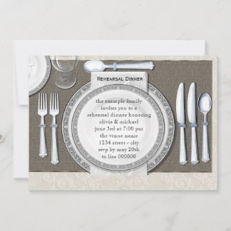 Elegante witte repetitie dineruitnodigingen kaart