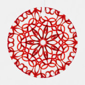 Elegante Witte & Rode Decoratieve Mandala Mooie Ke Metalen Ornament (Voorkant)
