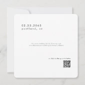 Elegante witte roos afgeronde bruiloft save the date (Achterkant)
