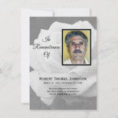 Elegante witte roos begrafenissympathie bedankkaart (Voorkant)