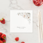 Elegante witte roos bloem bruiloft servet (Insitu)