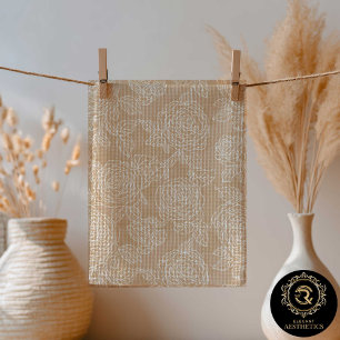 Elegante Witte Roos Bloem Keukenhanddoek
