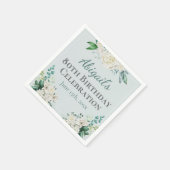 Elegante witte roos bloemig 80e verjaardag elke le servet (Hoek)