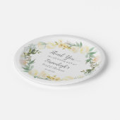 Elegante witte roos bloemige bruidsuitnodiging papieren bordje (Gekanteld)