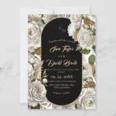 Elegante Witte Roos Boho Bruiloft Kaart (Voorkant)