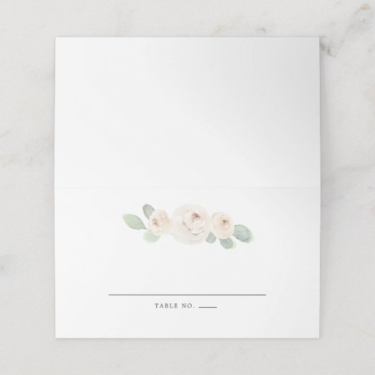 Elegante witte roos botanisch plaatskaartje (Buitenkant ongevouwen)
