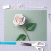 Elegante witte roos botanisch tissuepapier (Craft)