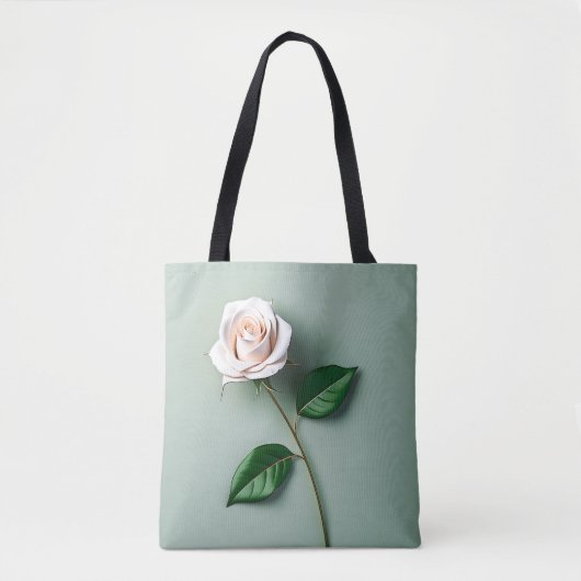 Elegante witte roos botanisch tote bag (Voorkant)
