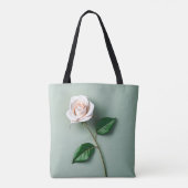 Elegante witte roos botanisch tote bag (Achterkant)